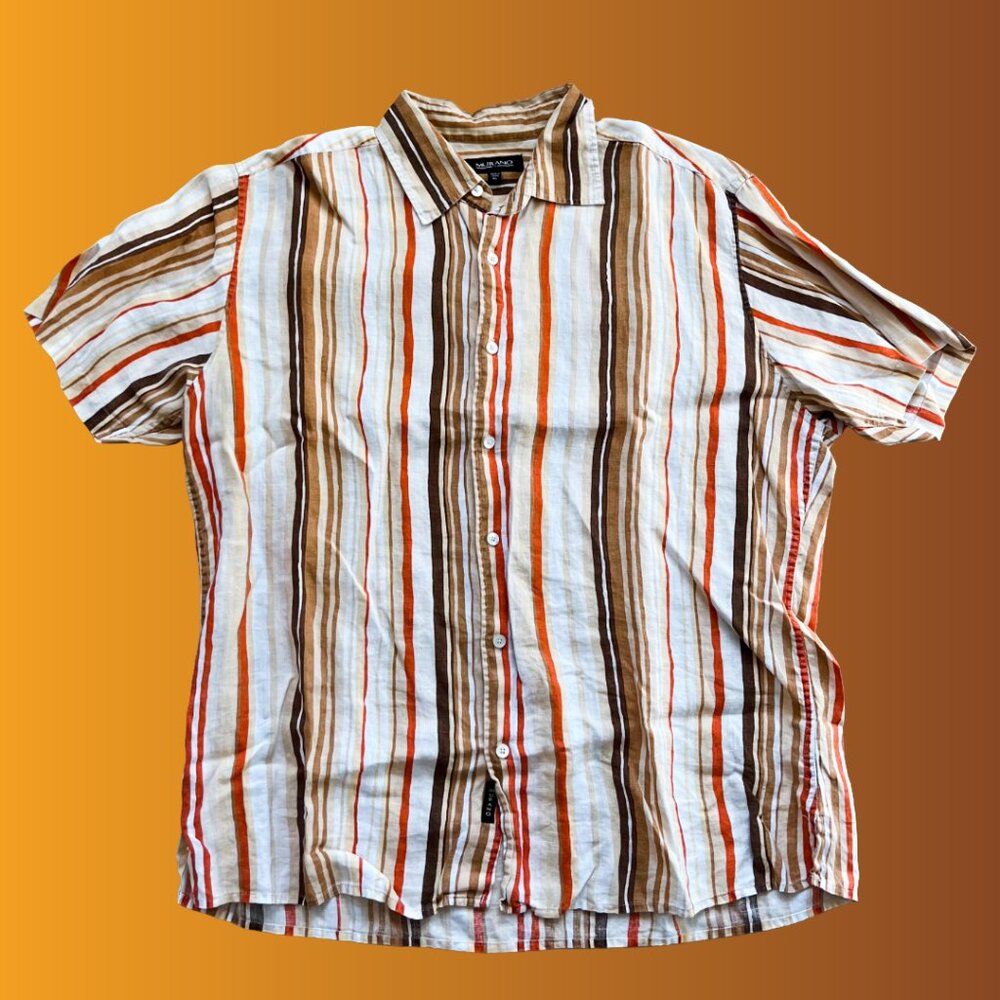 Men's XL Striped Button Down